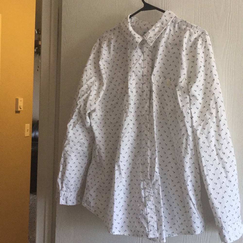 Button down shirt with anchors